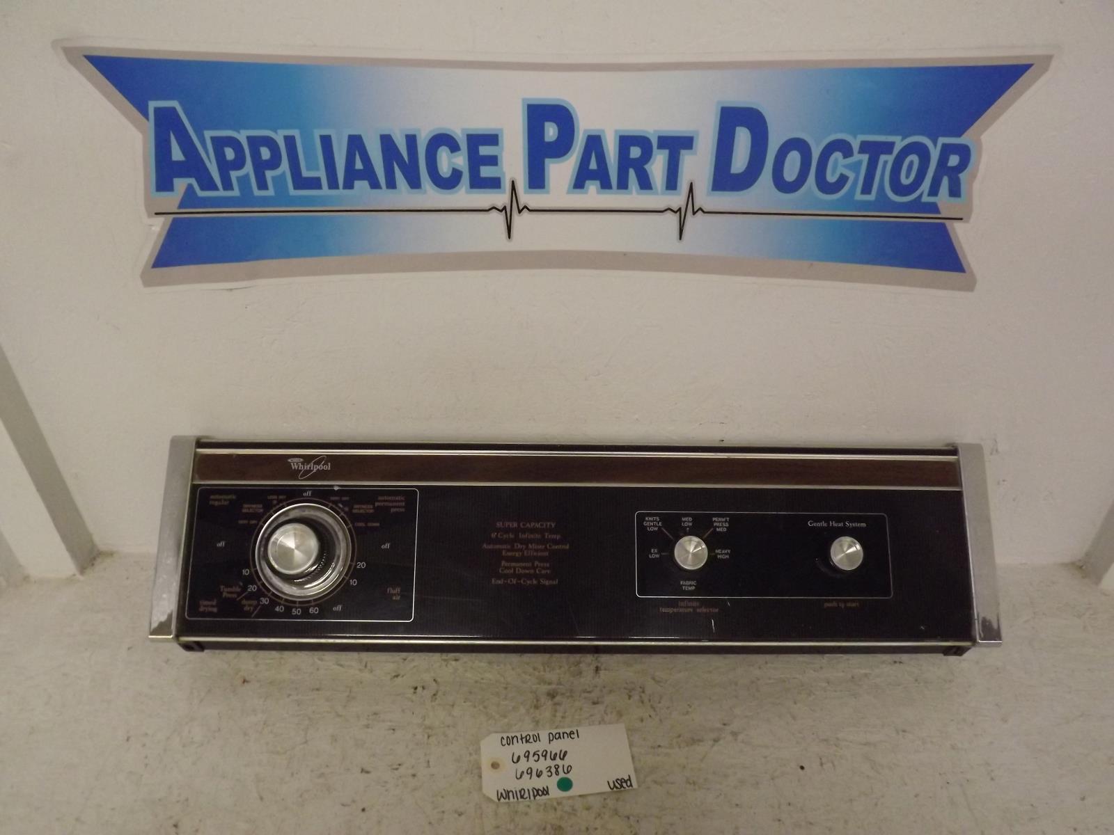 Whirlpool Dryer 695966 696386 Control Panel Used