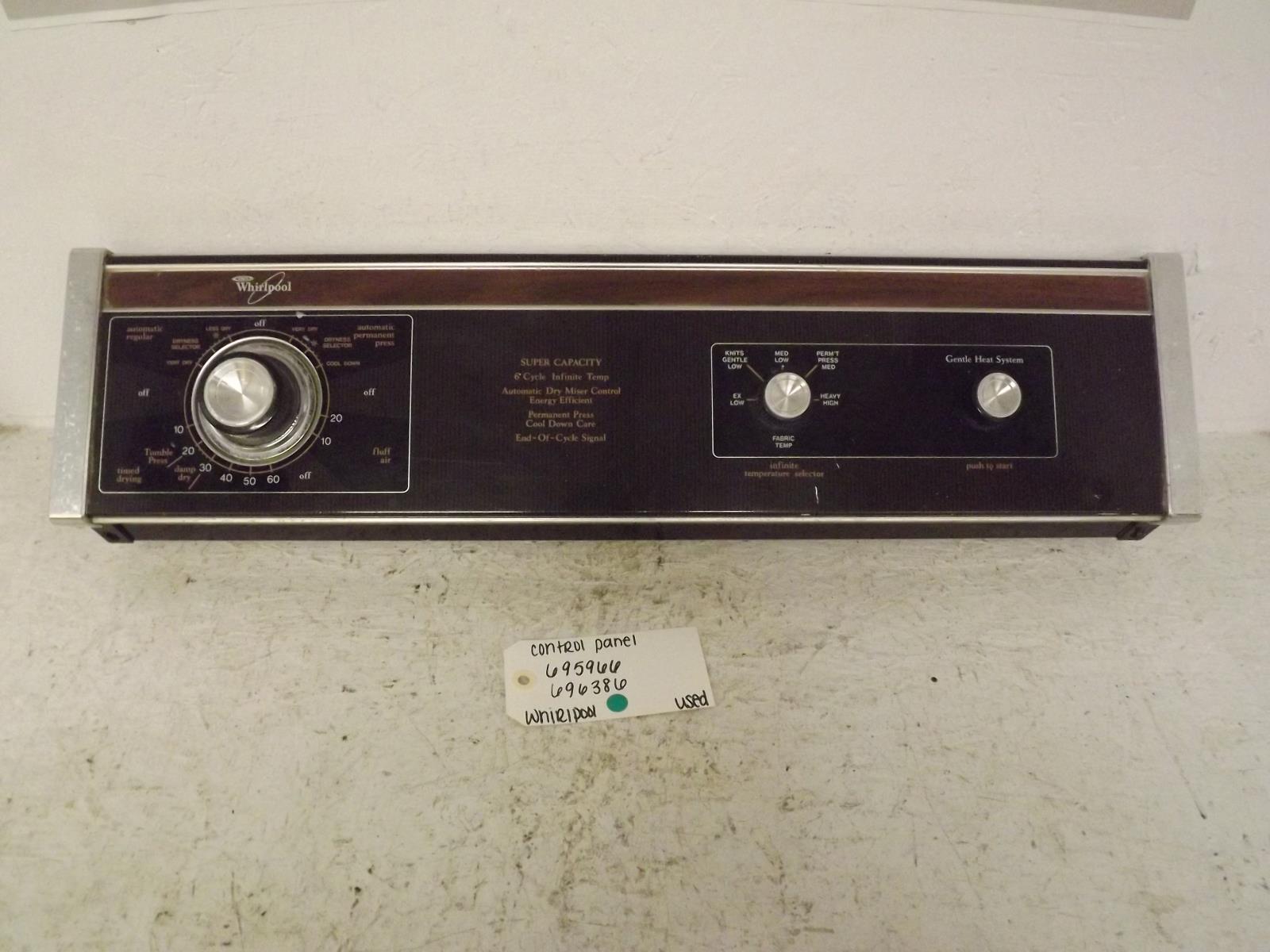 Whirlpool Dryer 695966 696386 Control Panel Used