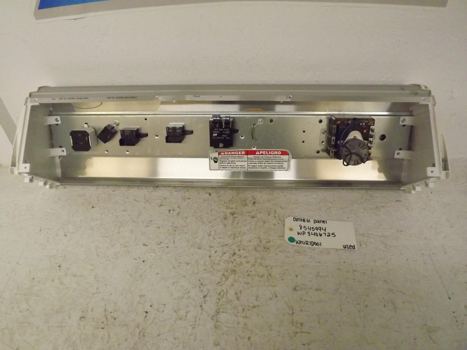 Whirlpool Dryer 8545994 WP3406725 Control Panel Used