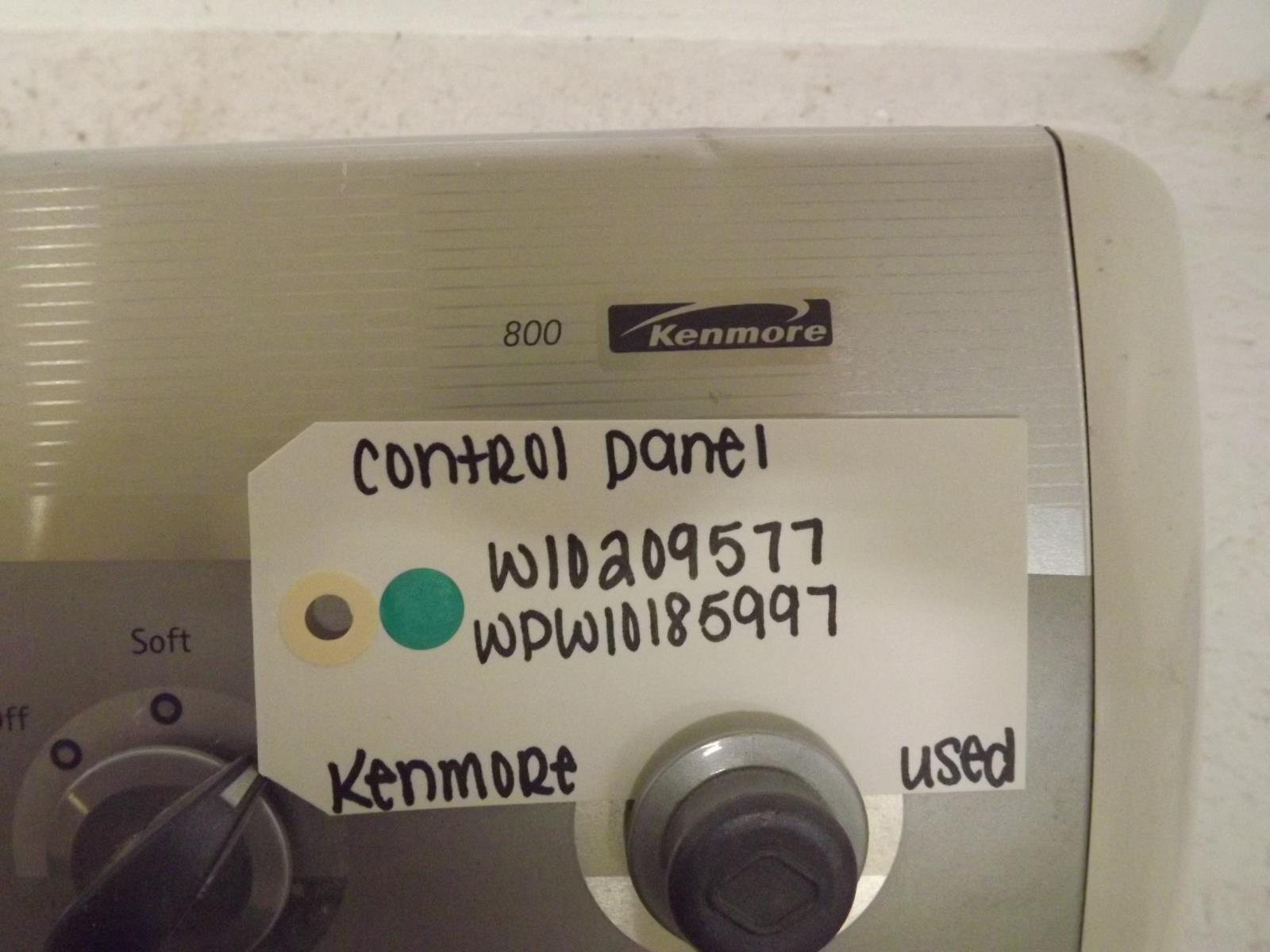 Kenmore Dryer W10209577 WPW10185997 Control Panel Used