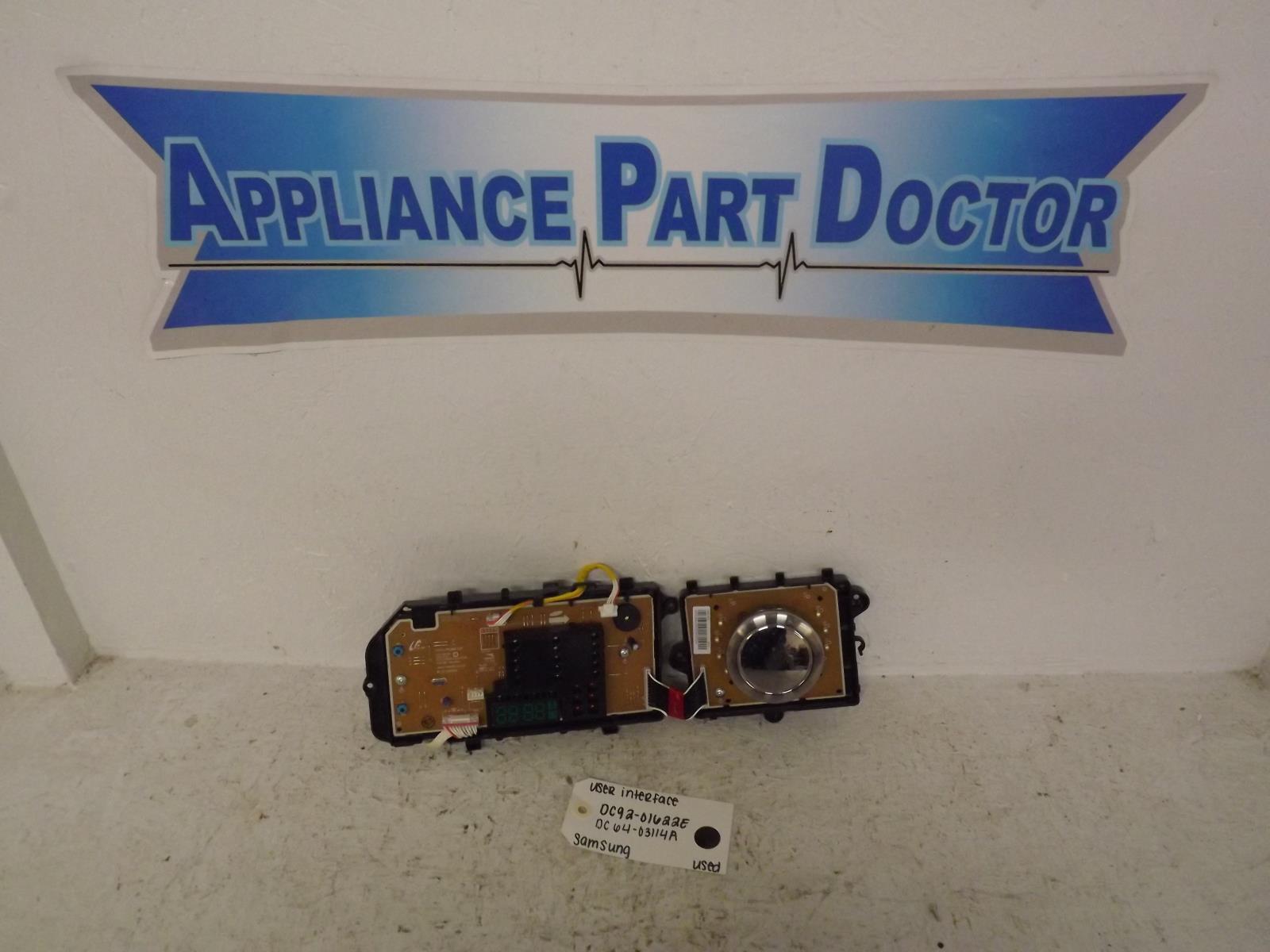 Samsung Washer DC92-01622E DC64-03114A User Interface Used
