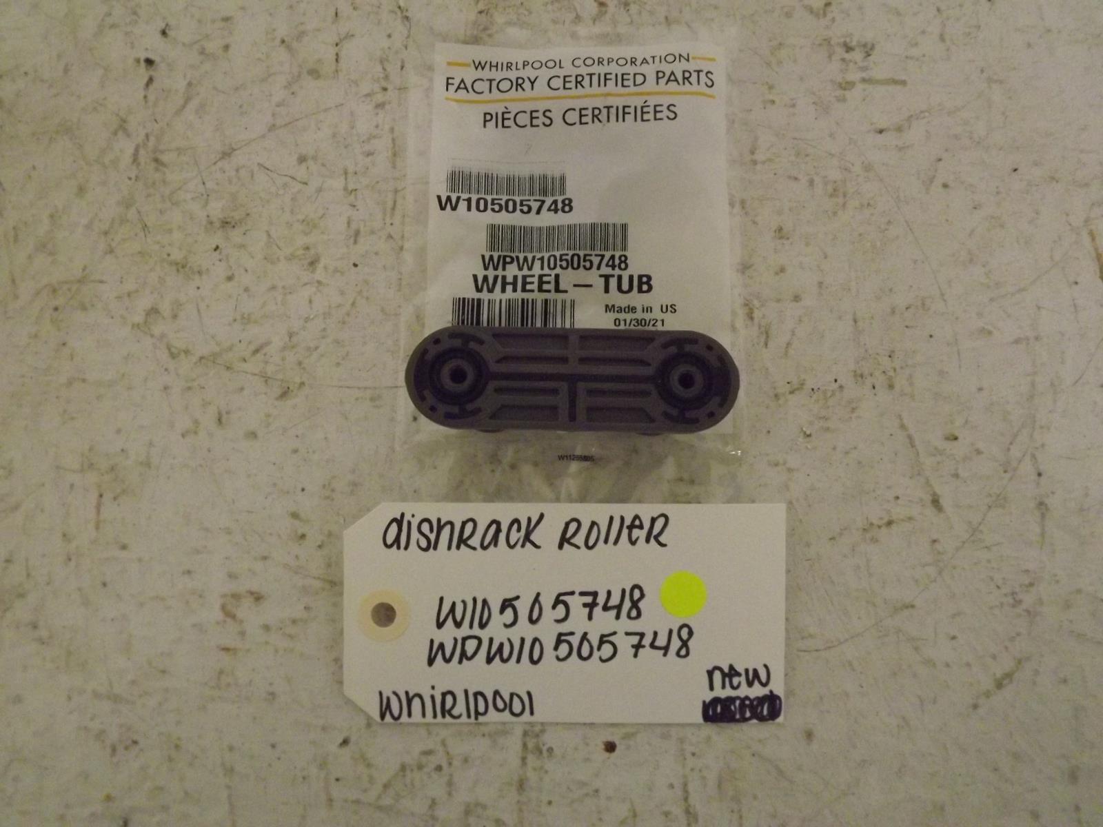 Whirlpool Dishwasher W10505748 WPW10505748 Dishrack Roller New