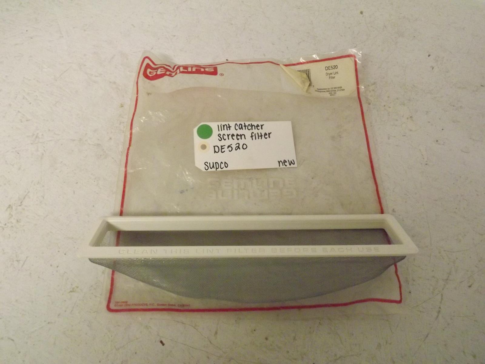 Supco Dryer DE520 Lint Catcher Screen Filter New