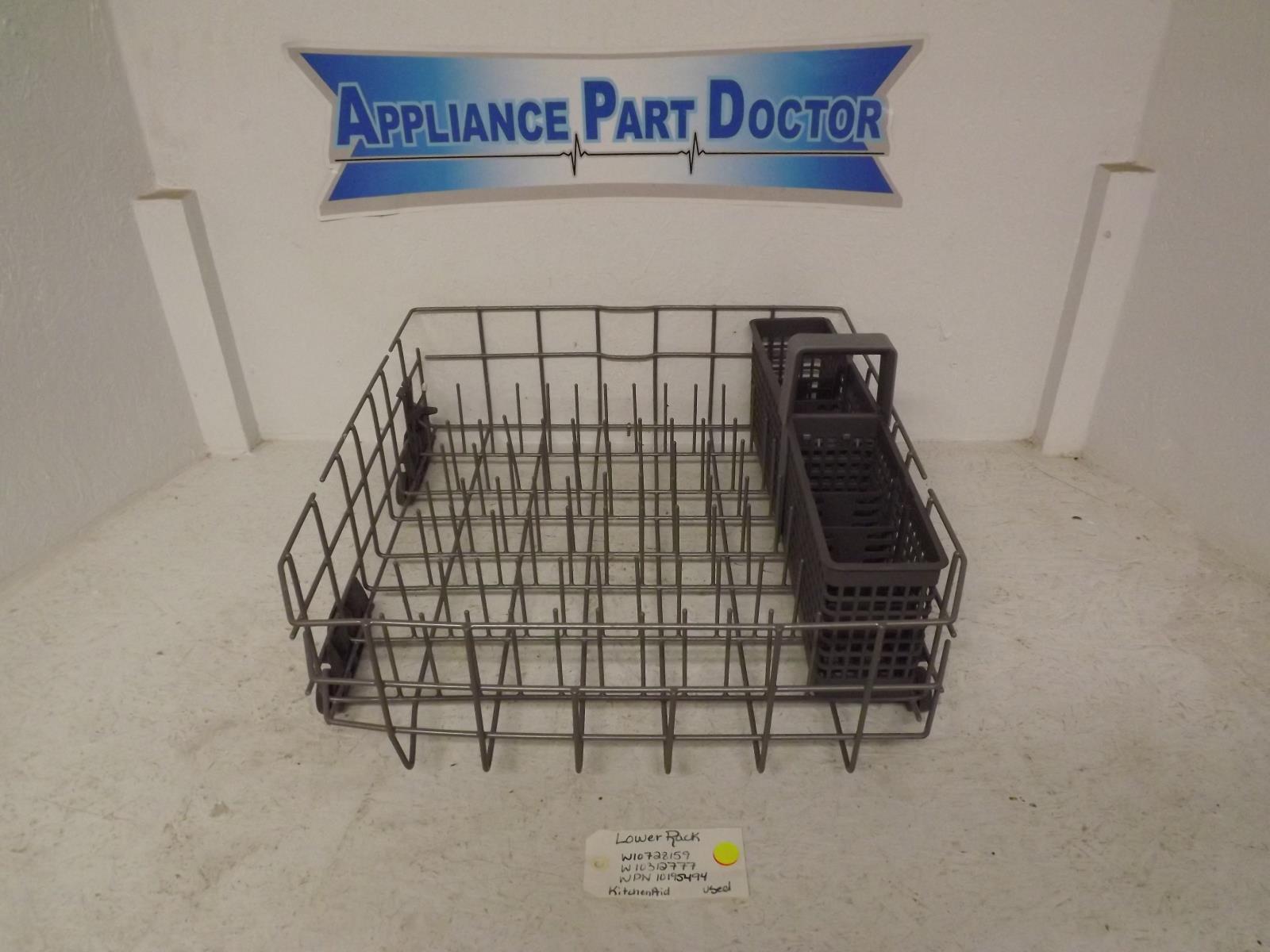 KitchenAid Dishwasher W10728159 W10312777 WPW10195494 Lower Rack Used