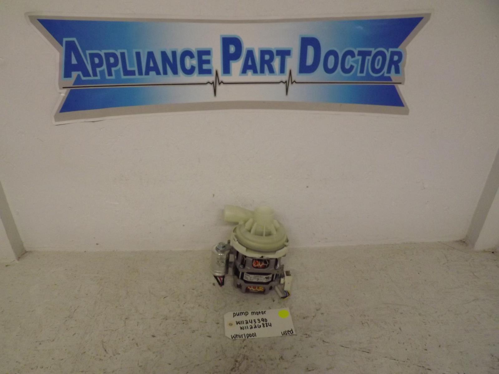 Whirlpool Dishwasher W11243390 W11226884 Pump Motor Used
