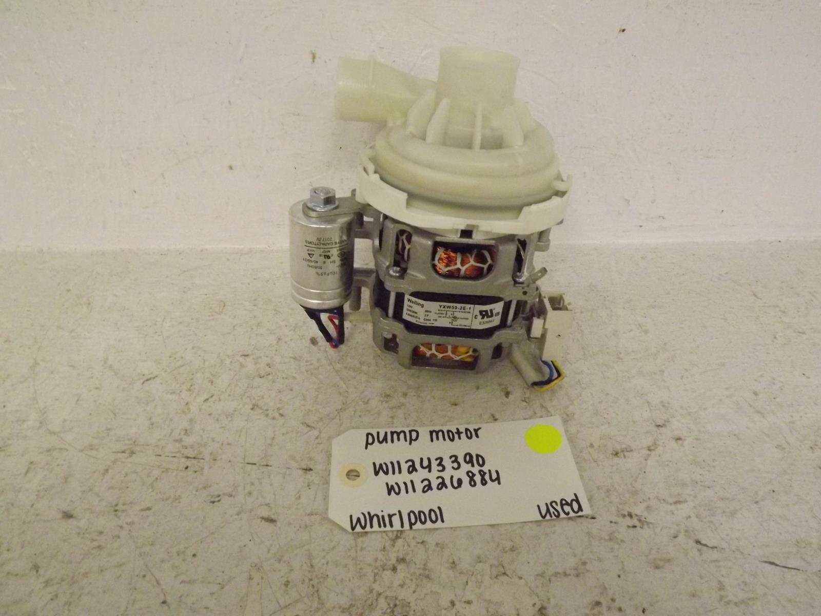 Whirlpool Dishwasher W11243390 W11226884 Pump Motor Used