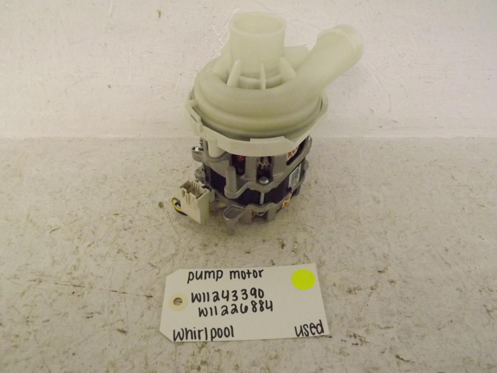 Whirlpool Dishwasher W11243390 W11226884 Pump Motor Used