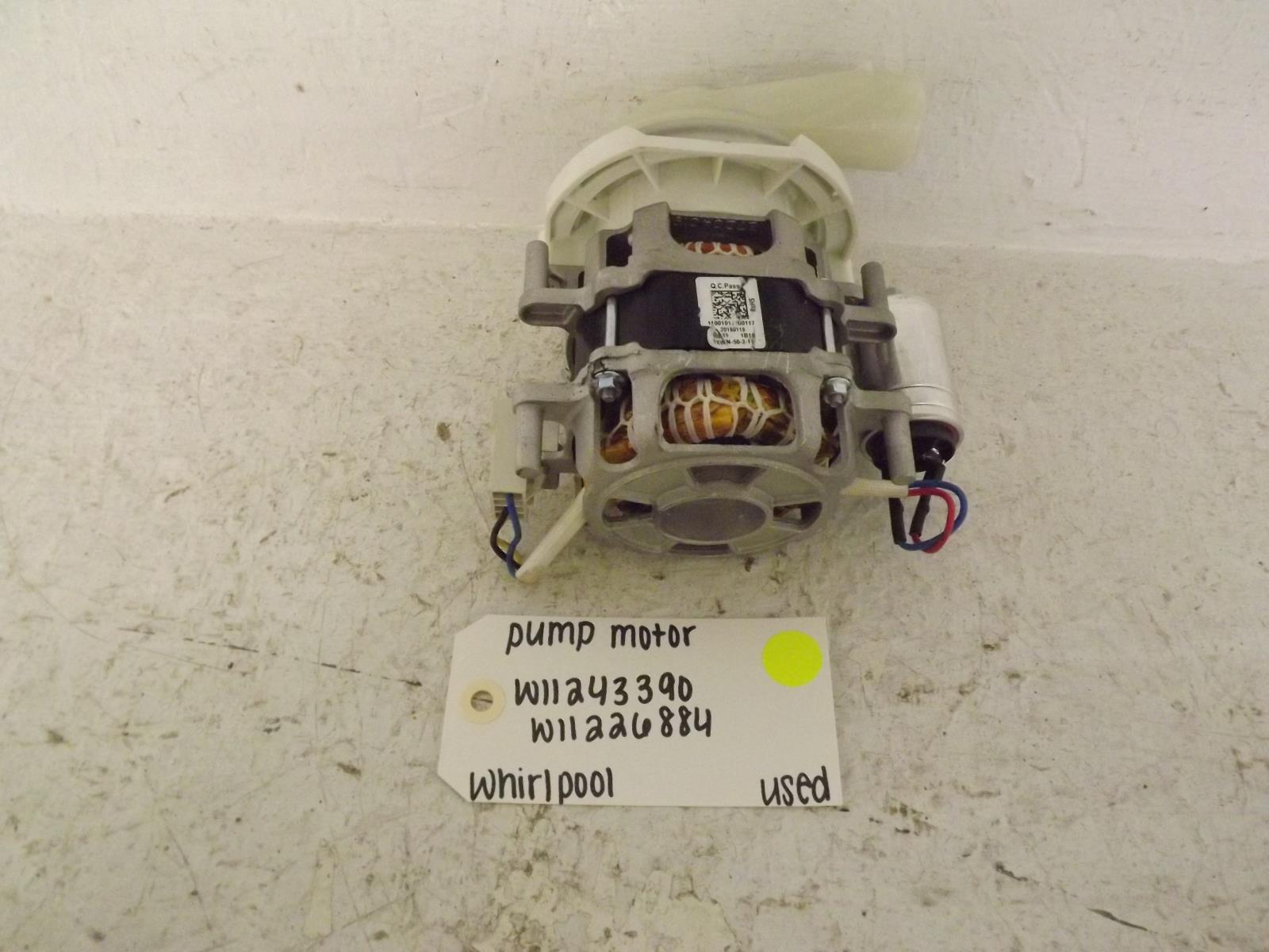 Whirlpool Dishwasher W11243390 W11226884 Pump Motor Used