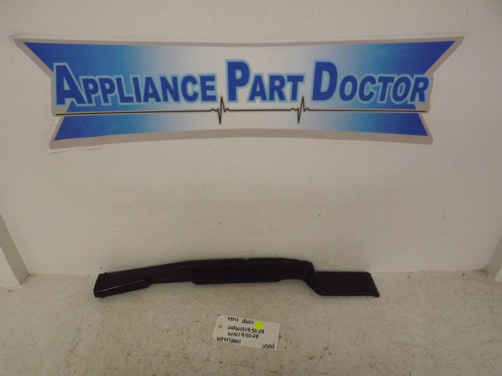 Whirlpool Dishwasher WPW10195028 W10195028 Vent Duct Used
