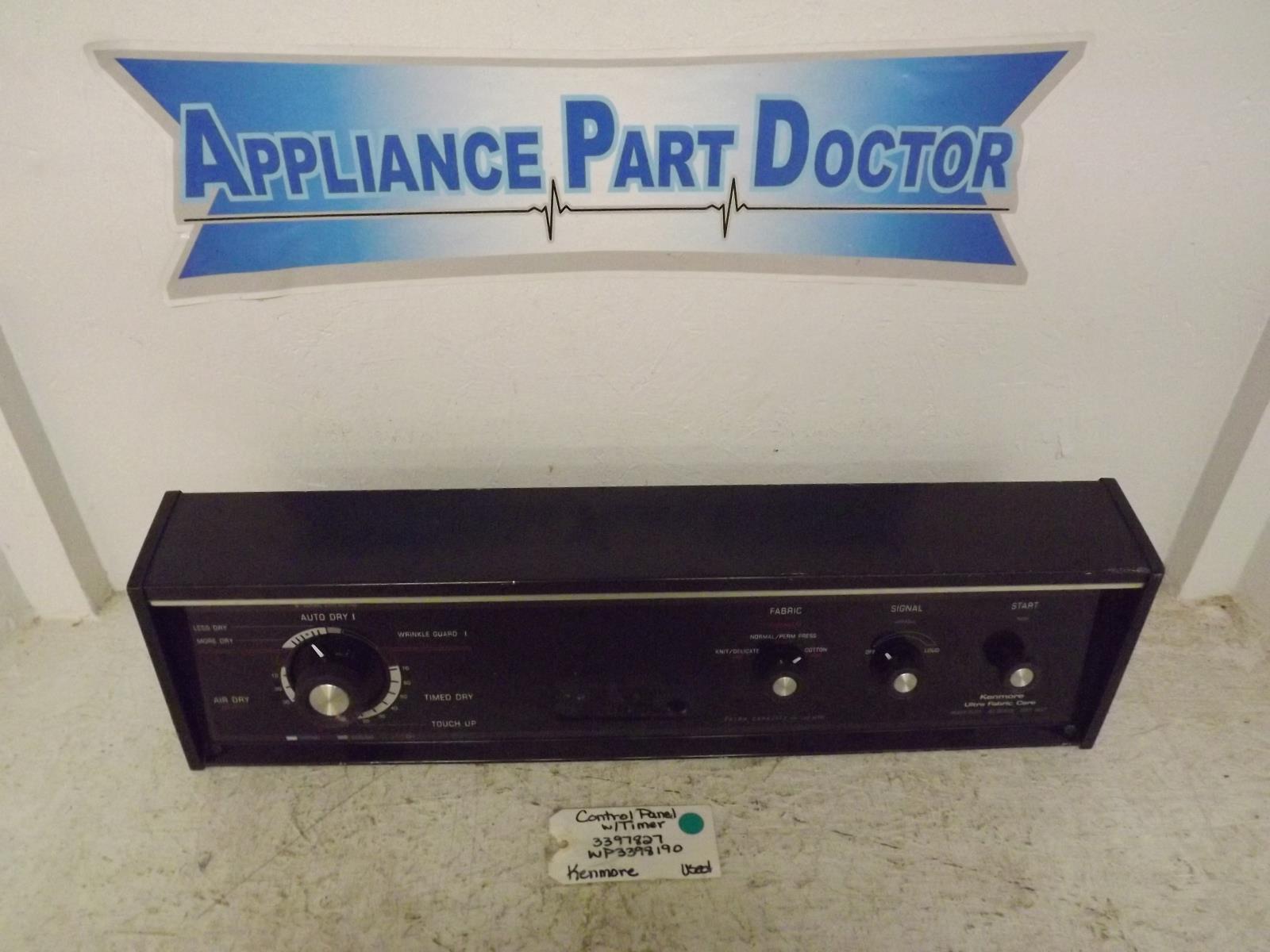 Kenmore Dryer 3397827 WP3398190 Control Panel Used