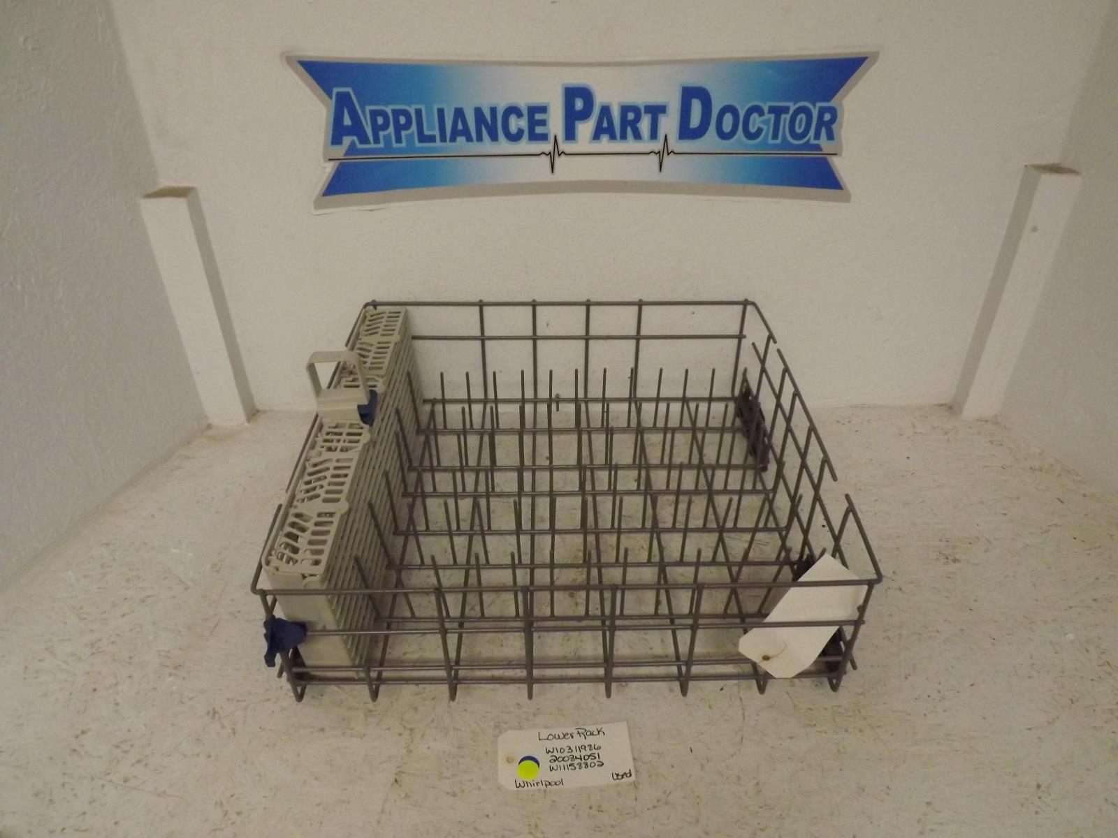 Whirlpool Dishwasher W10311986 20084051 W11158802 Lower Rack Used
