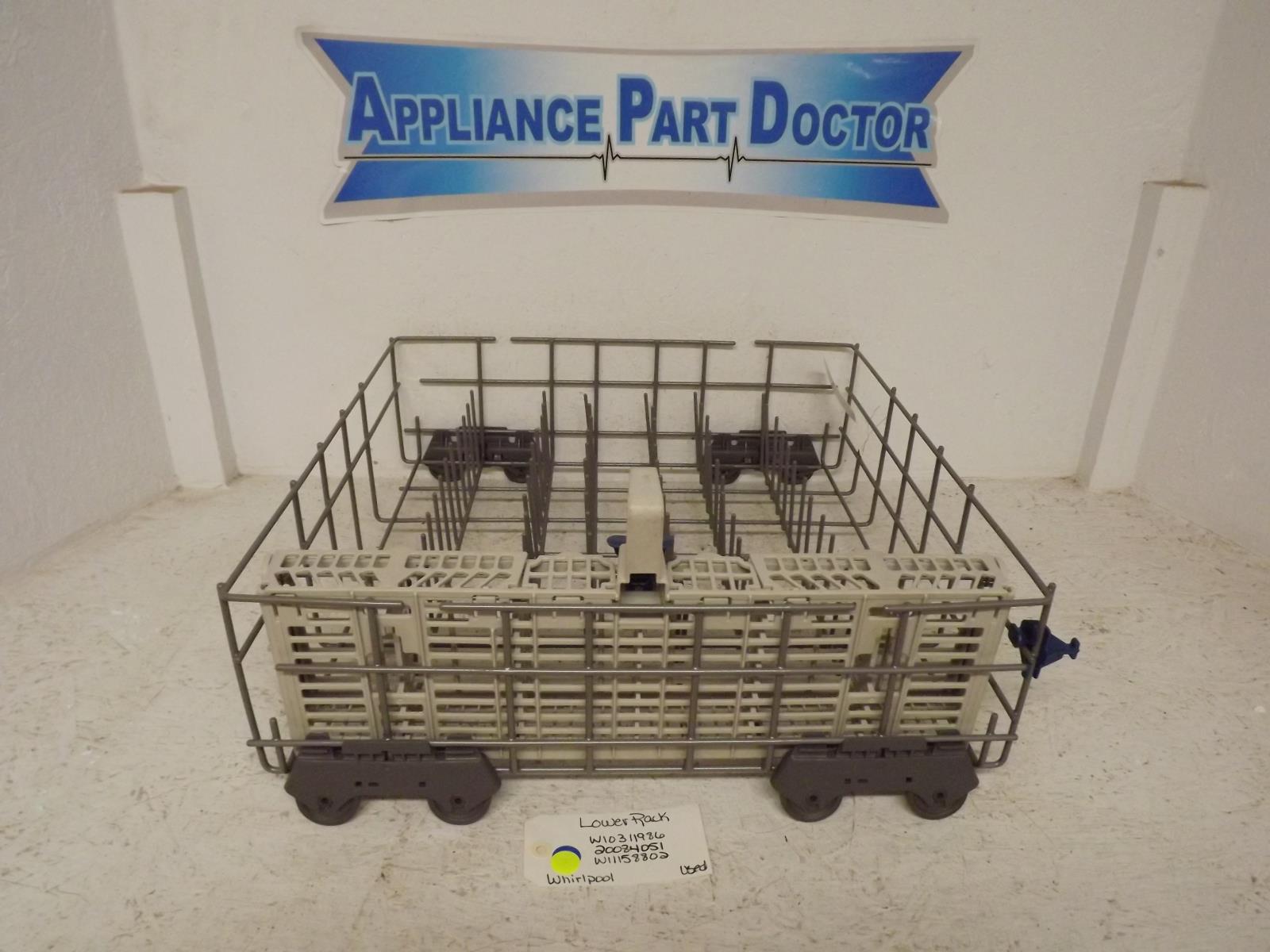 Whirlpool Dishwasher W10311986 20084051 W11158802 Lower Rack Used