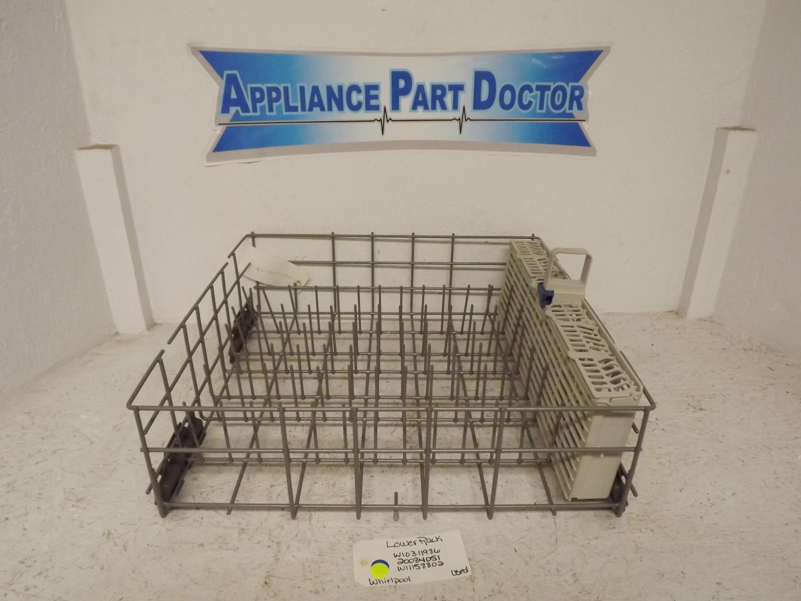 Whirlpool Dishwasher W10311986 20084051 W11158802 Lower Rack Used