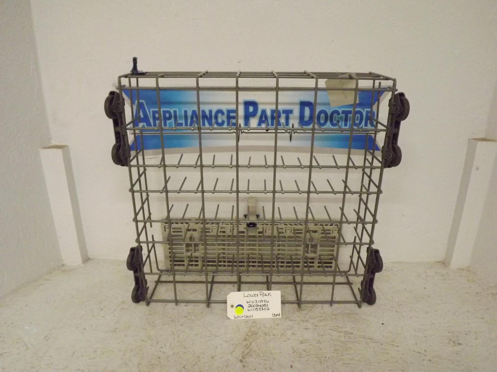 Whirlpool Dishwasher W10311986 20084051 W11158802 Lower Rack Used