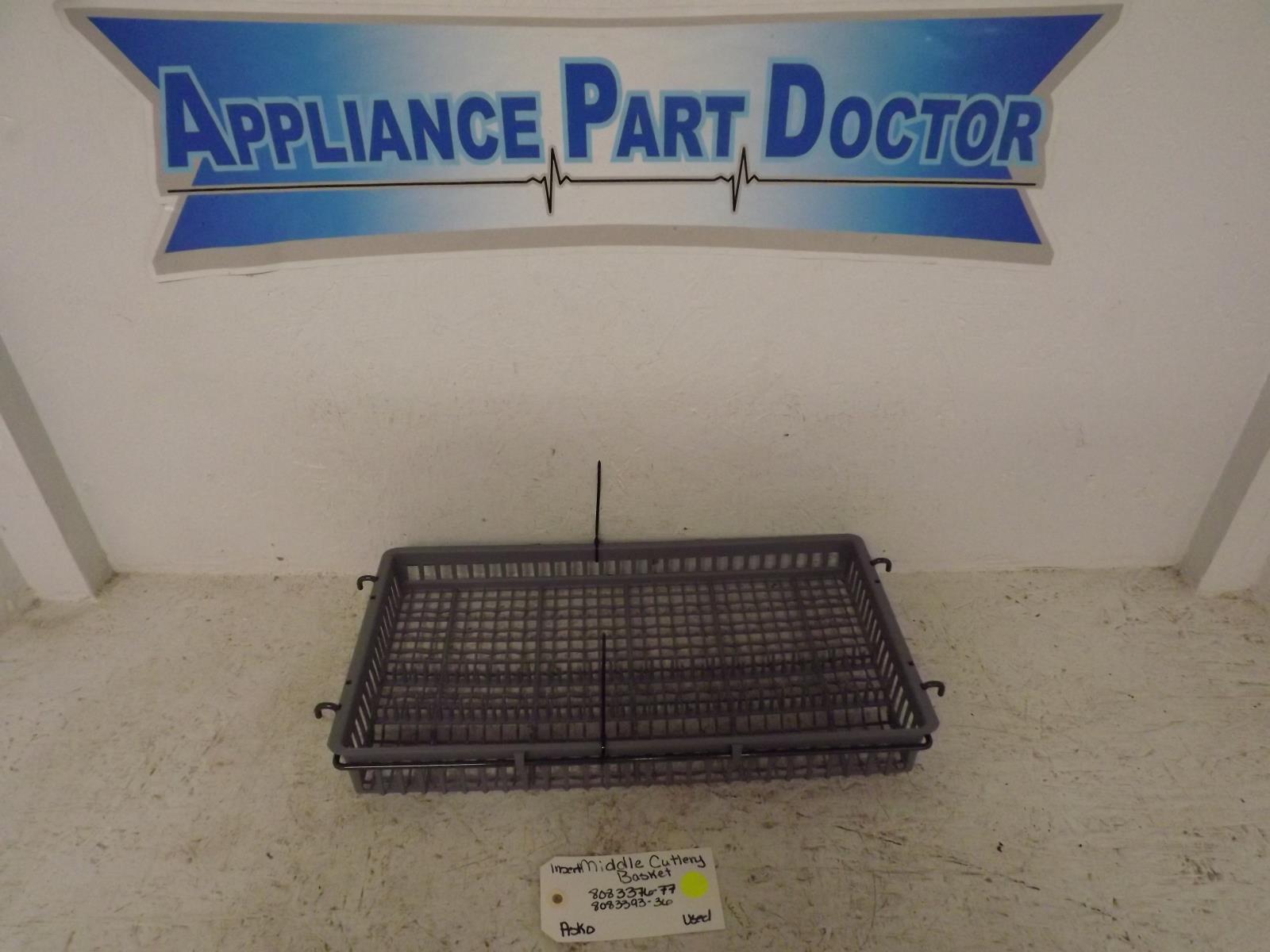Asko Dishwasher 8083376-77 8083393-36 Insert Middle Cutlery Basket Used