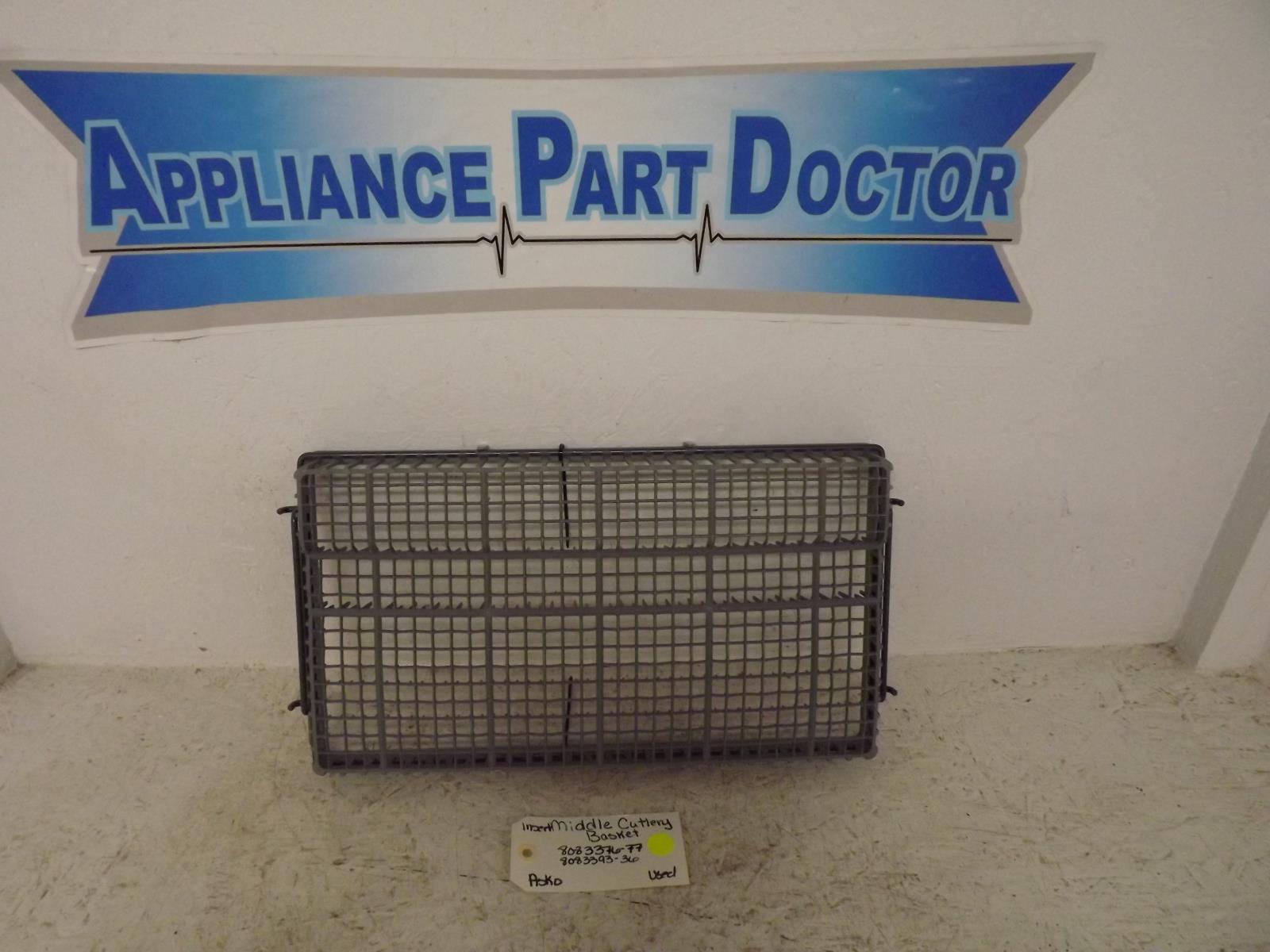 Asko Dishwasher 8083376-77 8083393-36 Insert Middle Cutlery Basket Used