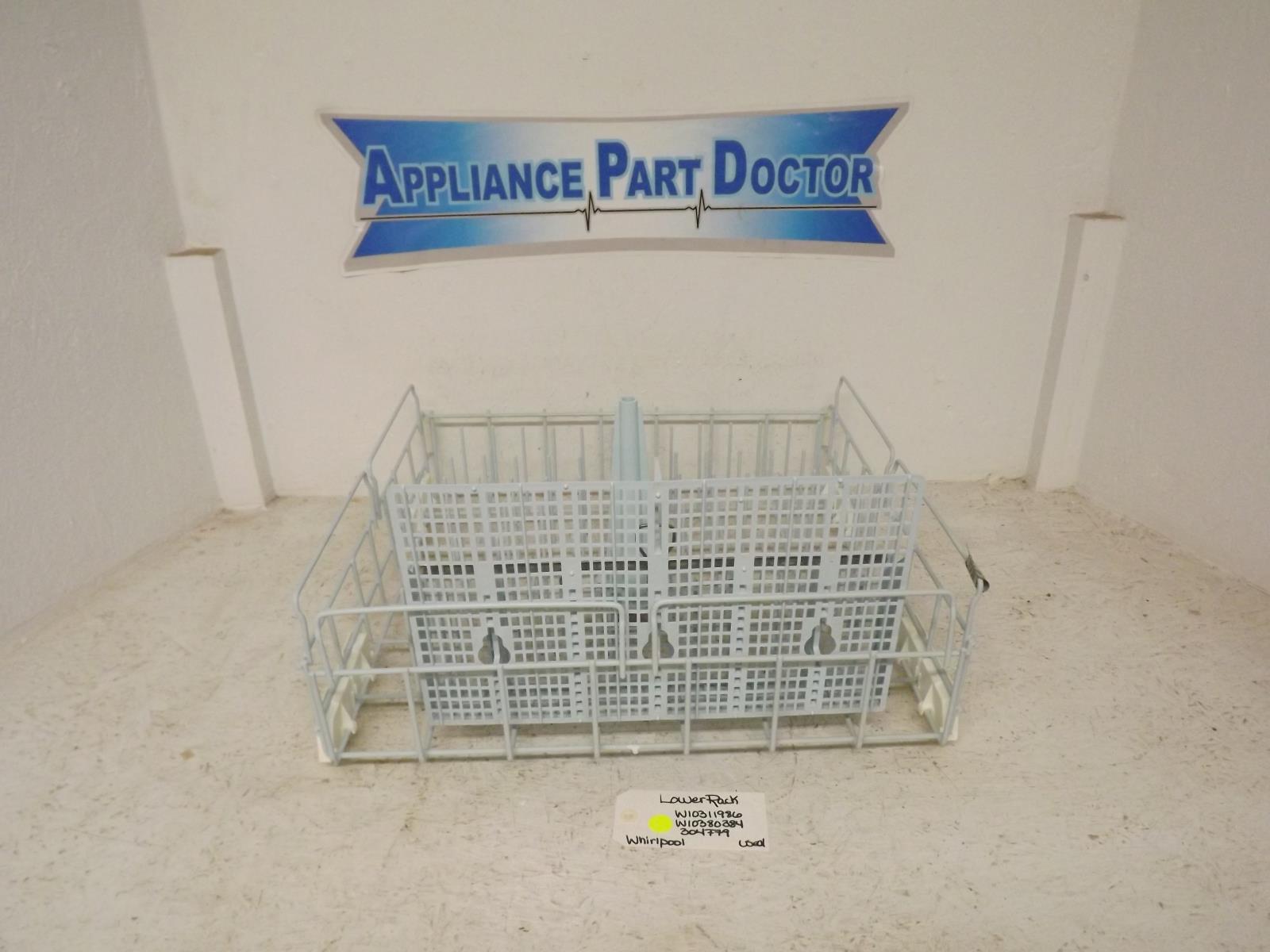 Whirlpool Dishwasher W10311986 W10380384 304779  Lower Rack Used