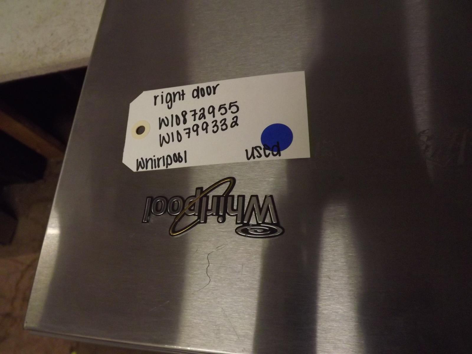 Whirlpool Refrigerator W10872955 W10799332 Right Door Used