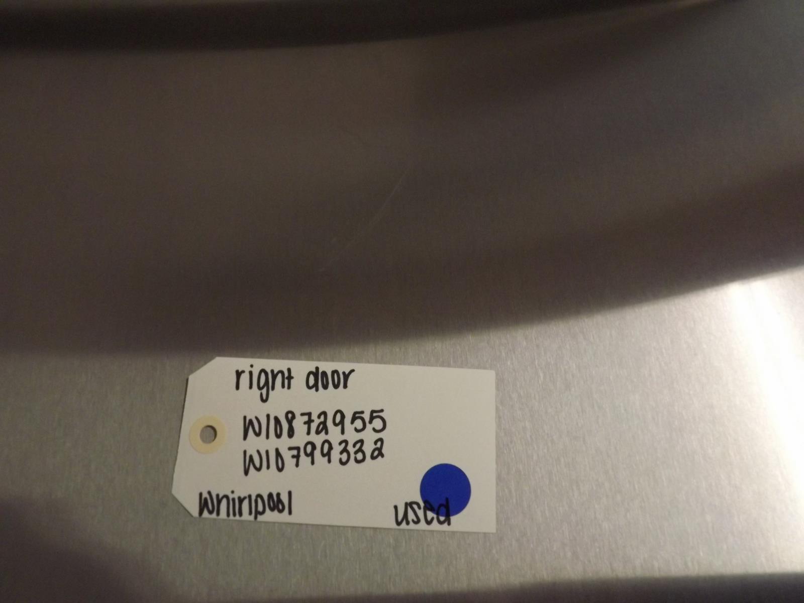 Whirlpool Refrigerator W10872955 W10799332 Right Door Used