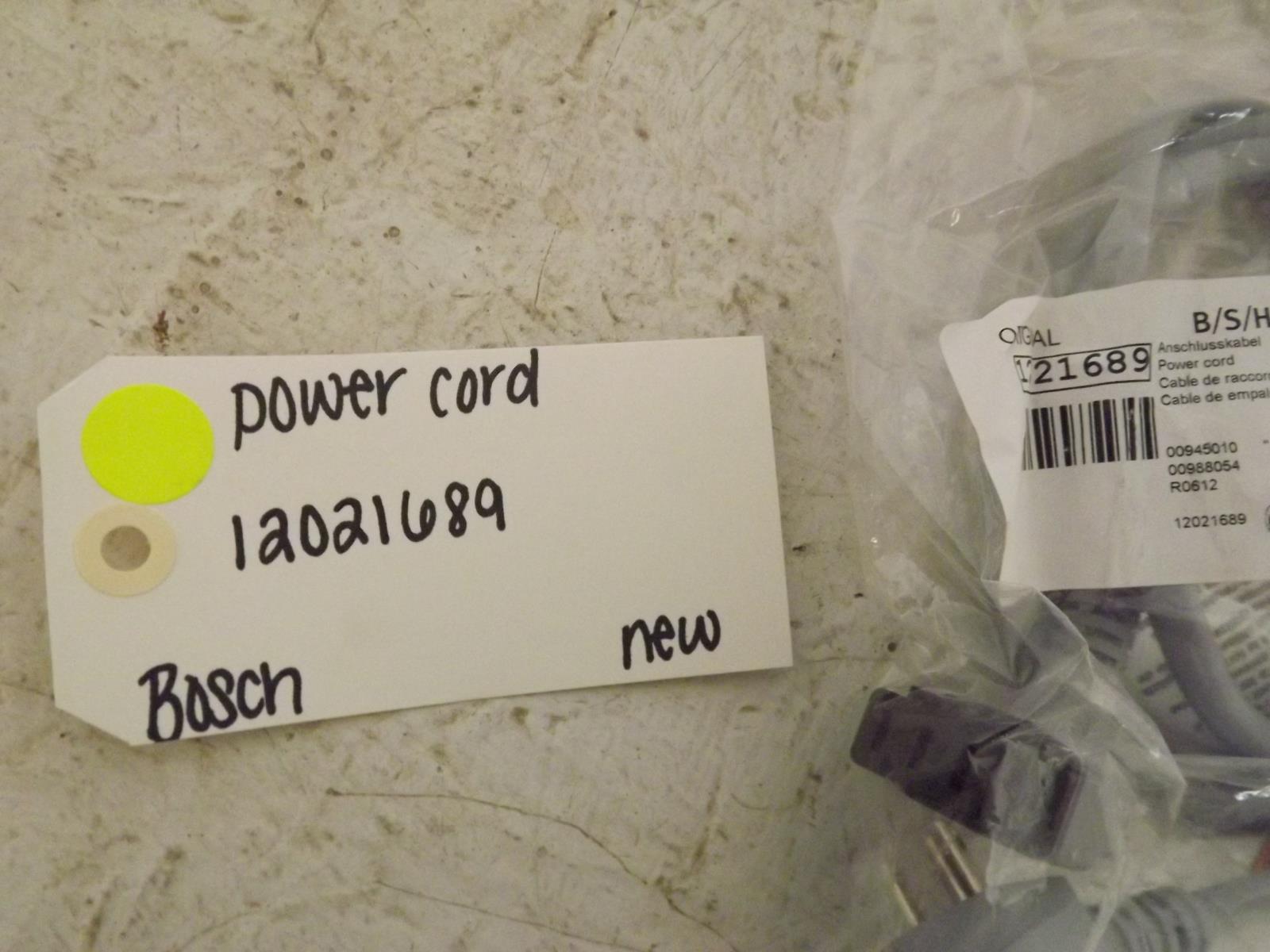 Bosch Dishwasher 12021689 Power Cord New