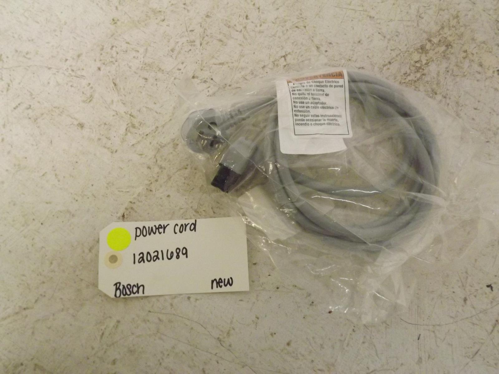 Bosch Dishwasher 12021689 Power Cord New