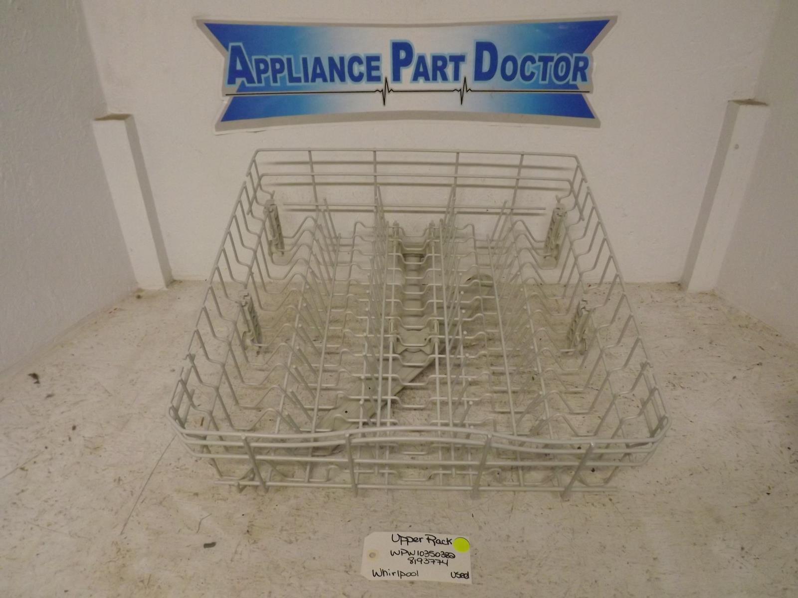 Whirlpool Dishwasher WPW10350382 8193774 Upper Rack Used