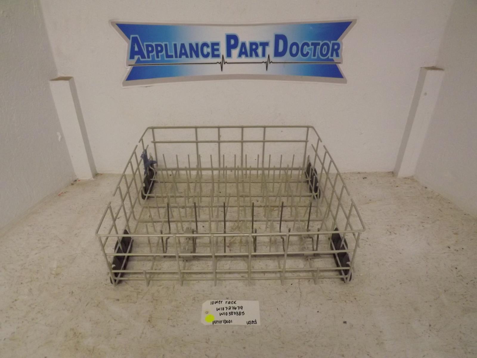 Whirlpool Dishwasher W10727679 W10380385 Lower Rack Used