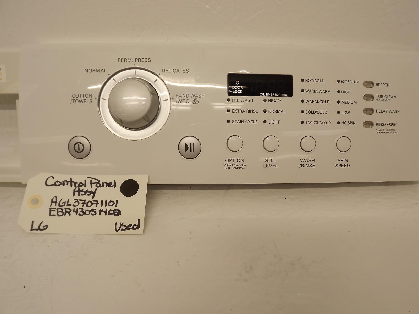 LG Washer AGL37071101 EBR43051402  Control Panel Assy Used