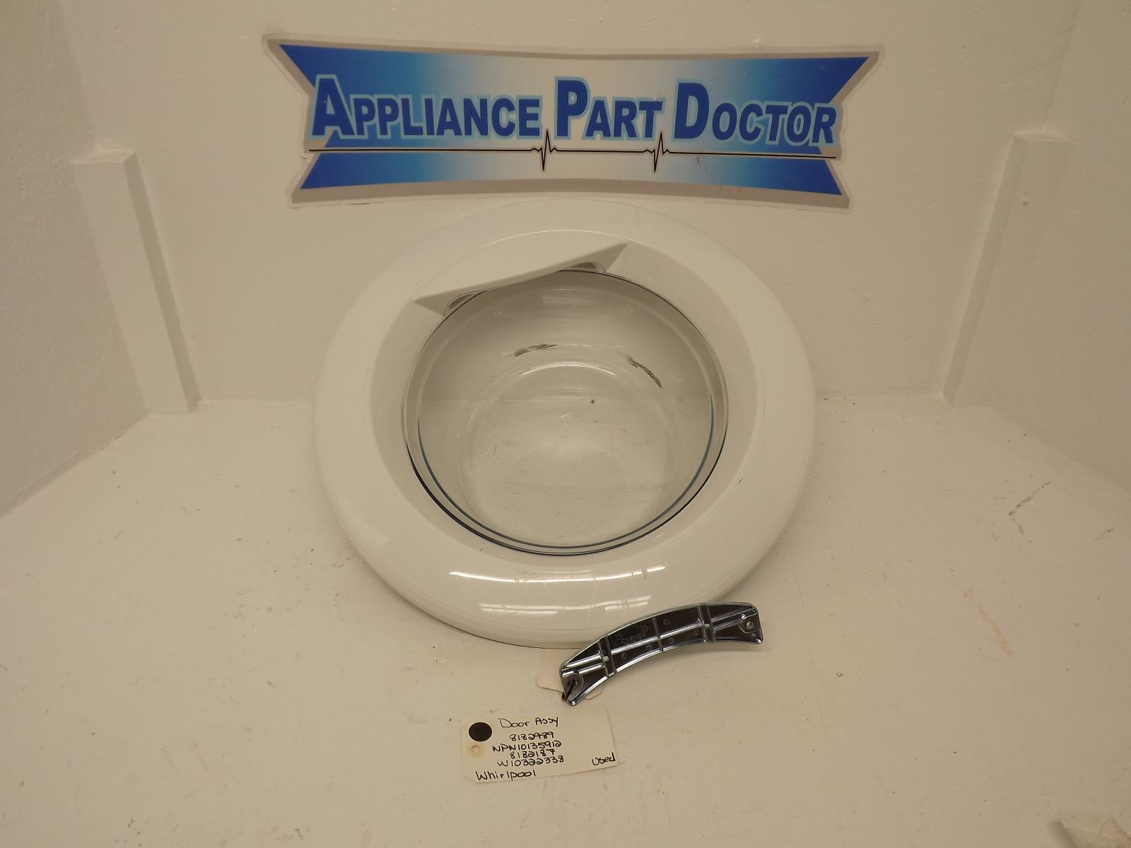 Whirlpool Washer 8182989 WPW10135912 8182187 W10322338 Door Assy Used