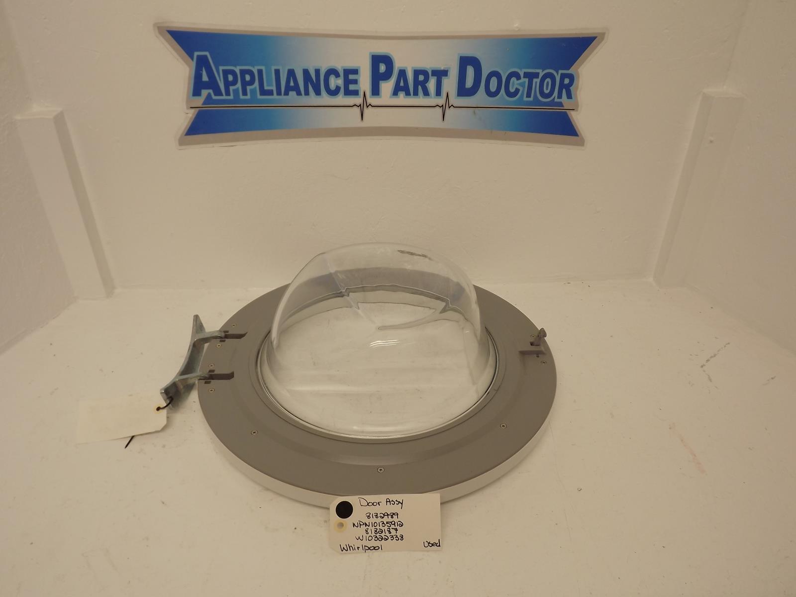 Whirlpool Washer 8182989 WPW10135912 8182187 W10322338 Door Assy Used
