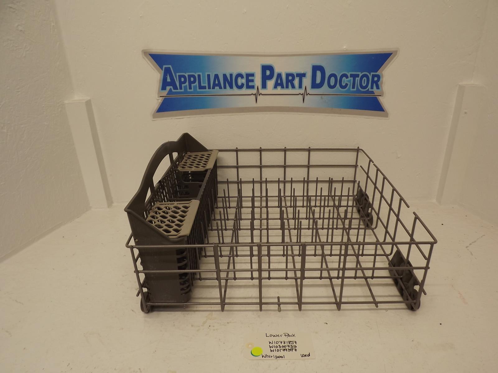 Whirlpool Dishwasher W10781857 W10300732 W10179397 Lower Rack Used