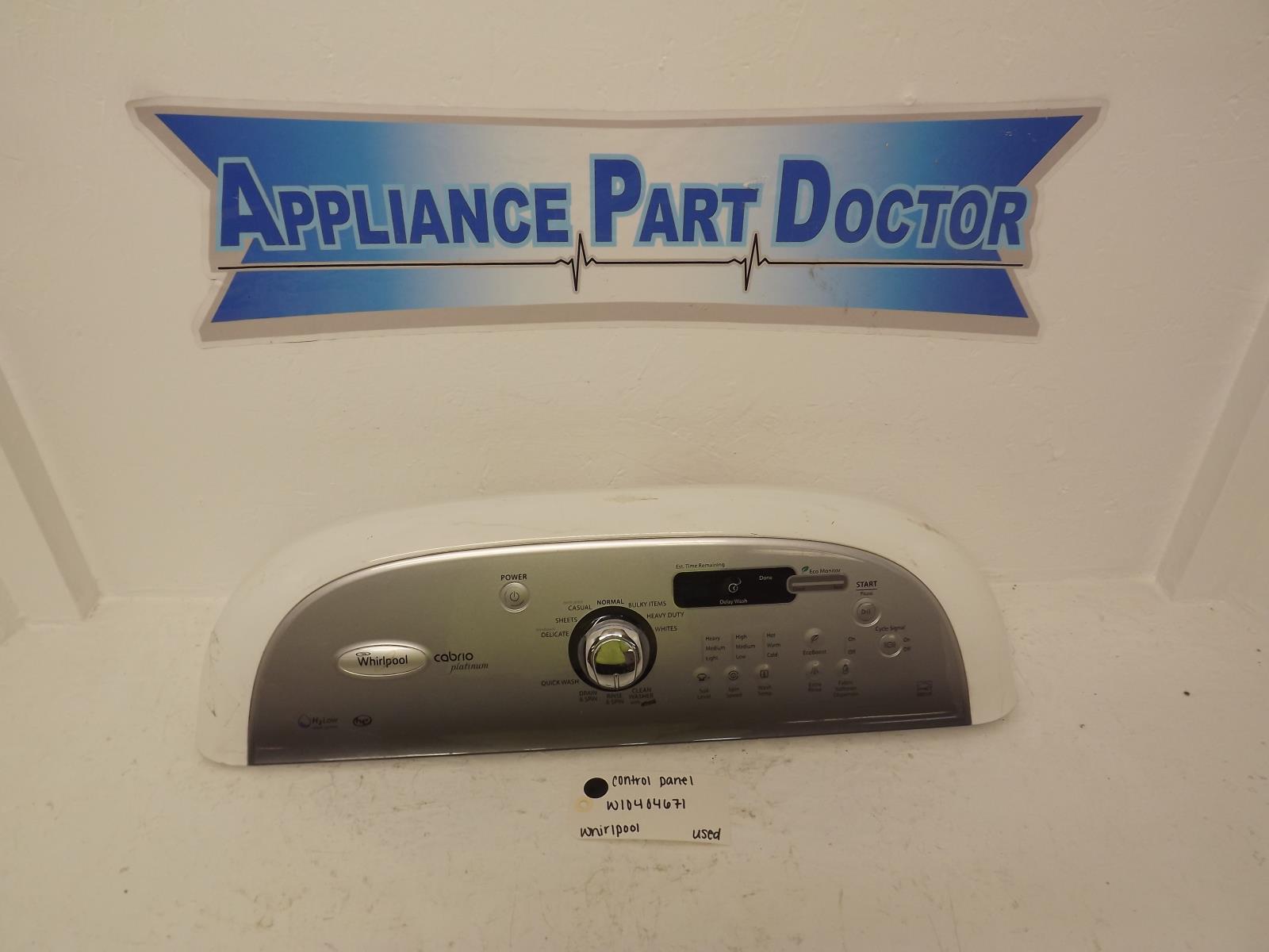 Whirlpool Washer W10404671 Control Panel Used