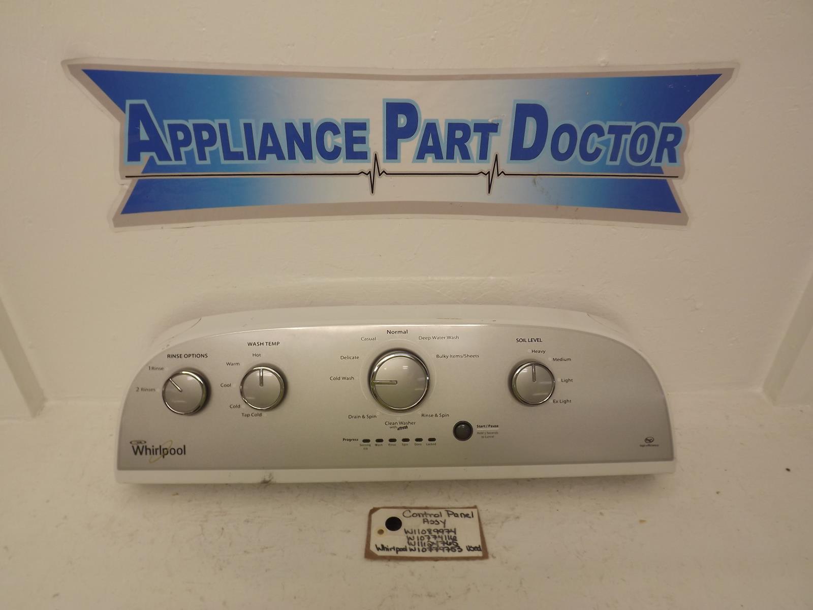 Whirlpool Washer W11089974 W10774116 W11124760 W10779753 Control Panel Assy Used