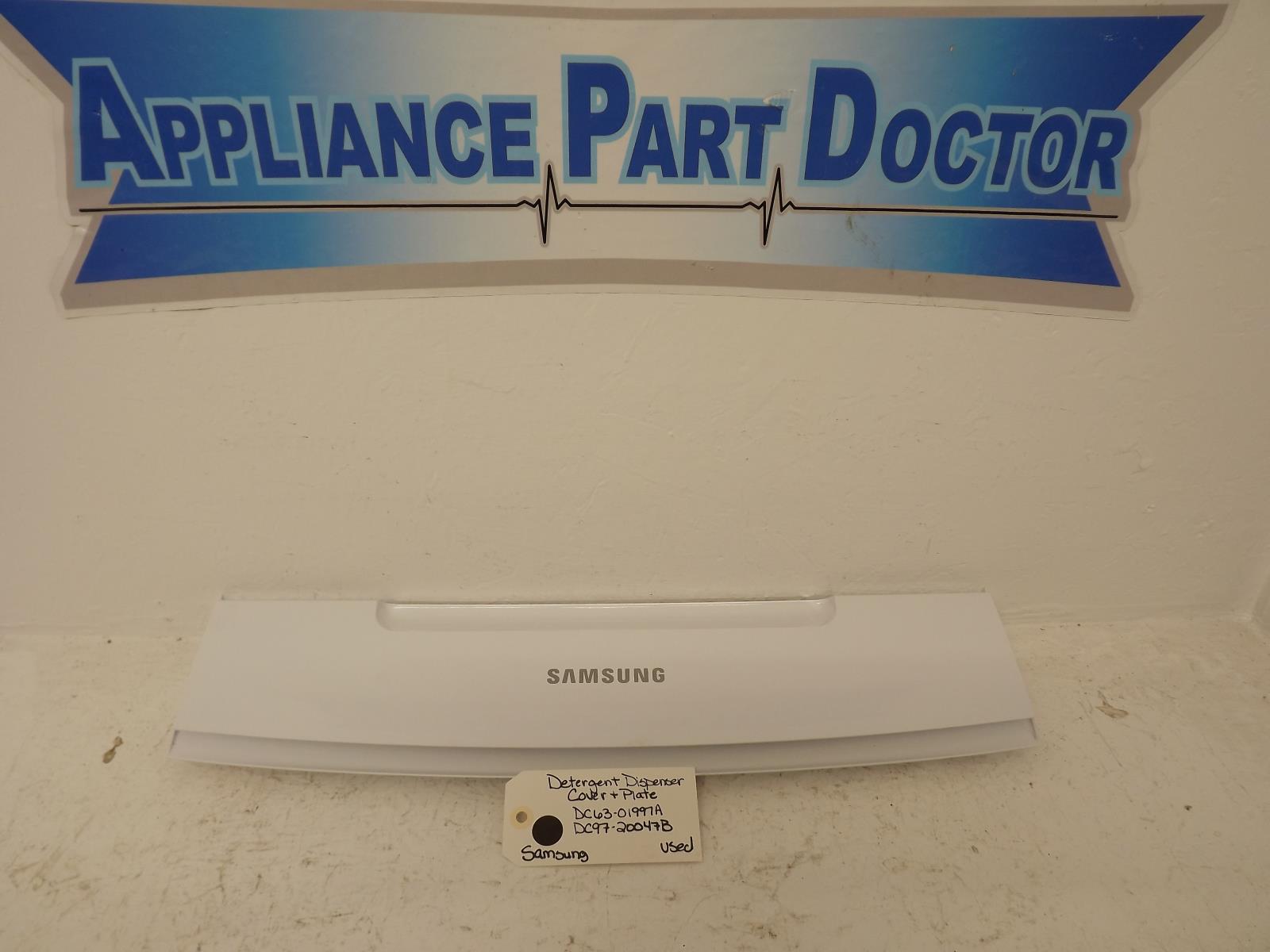 Samsung Washer DC63-01997A DC97-20047B  Detergent Dispenser Cover & Plate Used