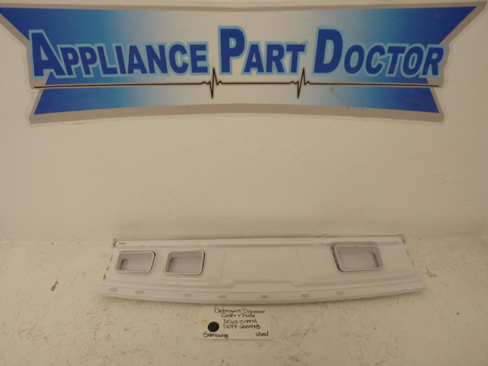 Samsung Washer DC63-01997A DC97-20047B  Detergent Dispenser Cover & Plate Used
