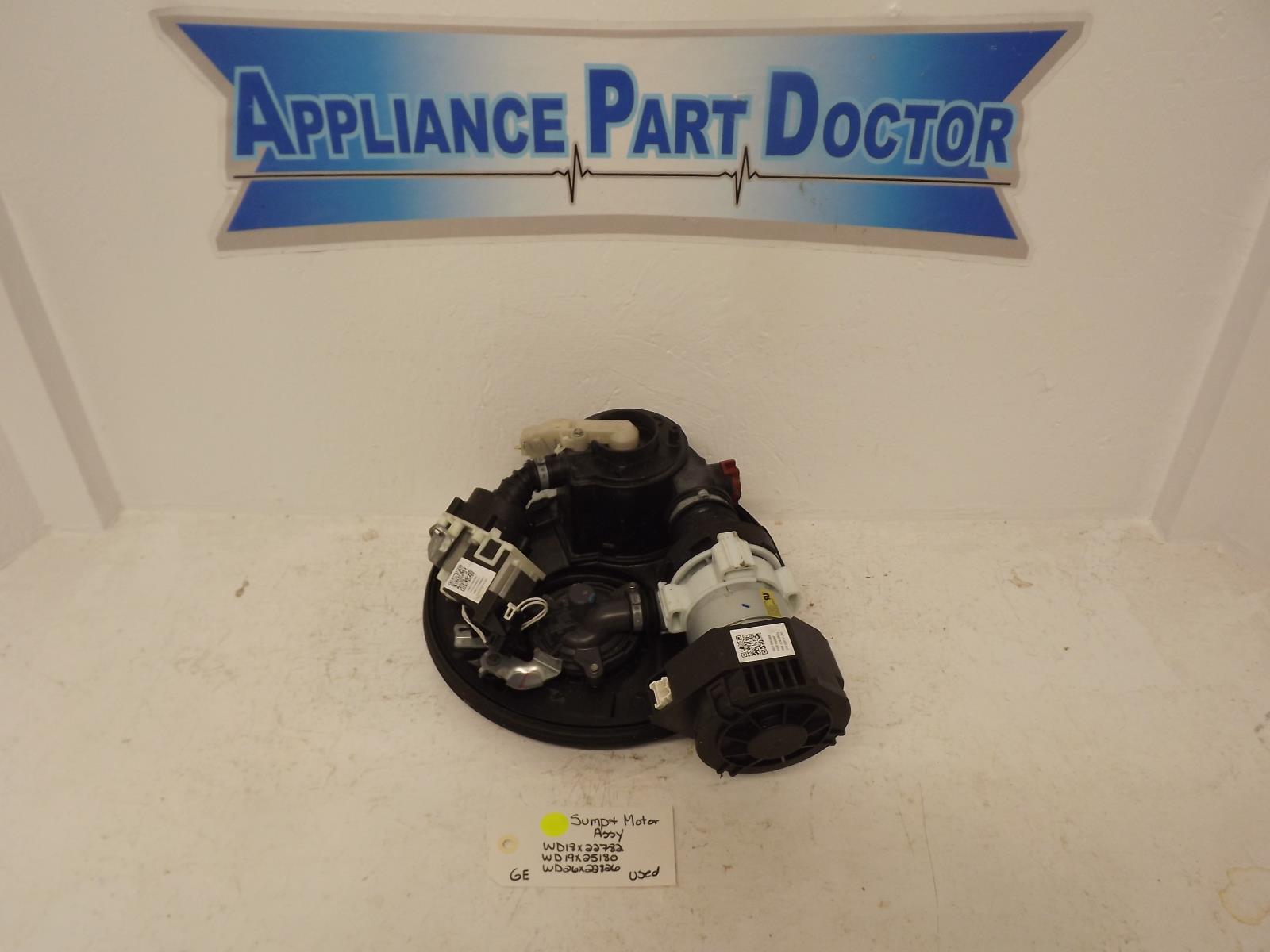 GE Dishwasher WD18X22782 WD19X25180  WD26X22826 Sump & Motor Assy Used