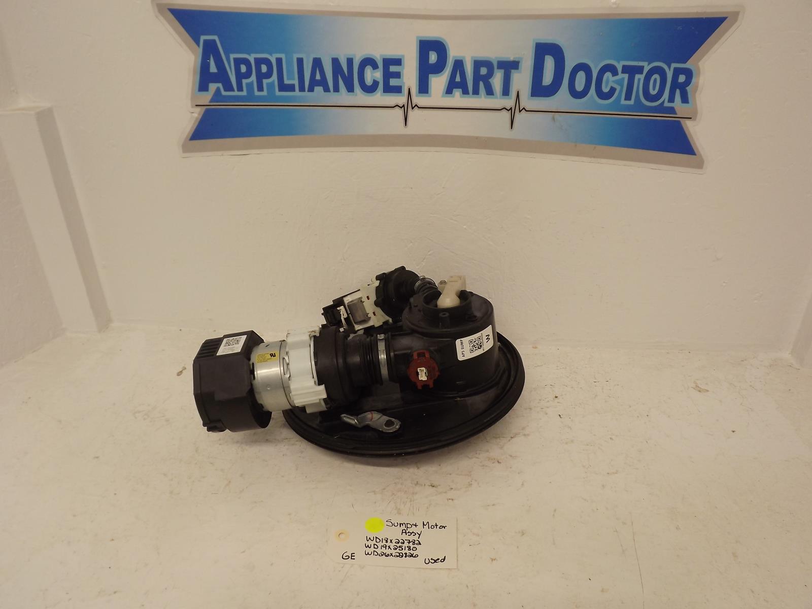 GE Dishwasher WD18X22782 WD19X25180  WD26X22826 Sump & Motor Assy Used