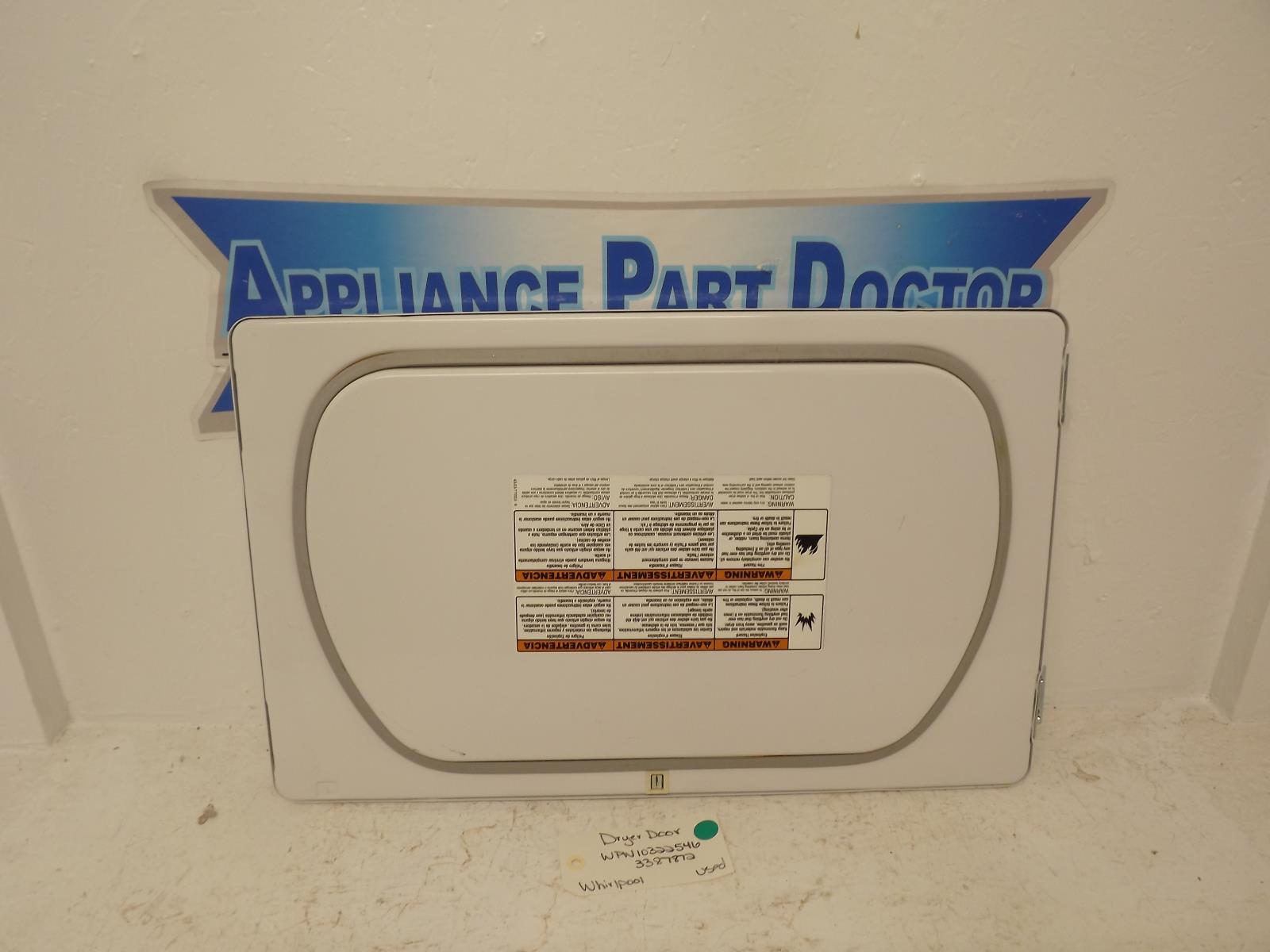 Whirlpool Dryer WPW10322546 3387872 Dryer Door Used