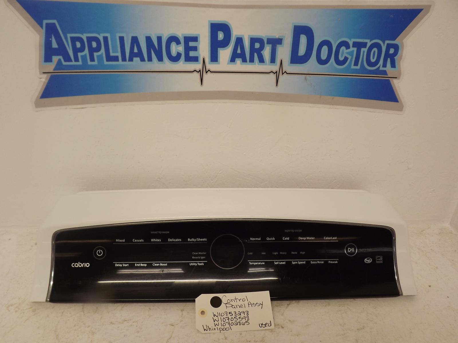 Whirlpool Washer W10858298 W10705598 W10702865 Control Panel Assy Used