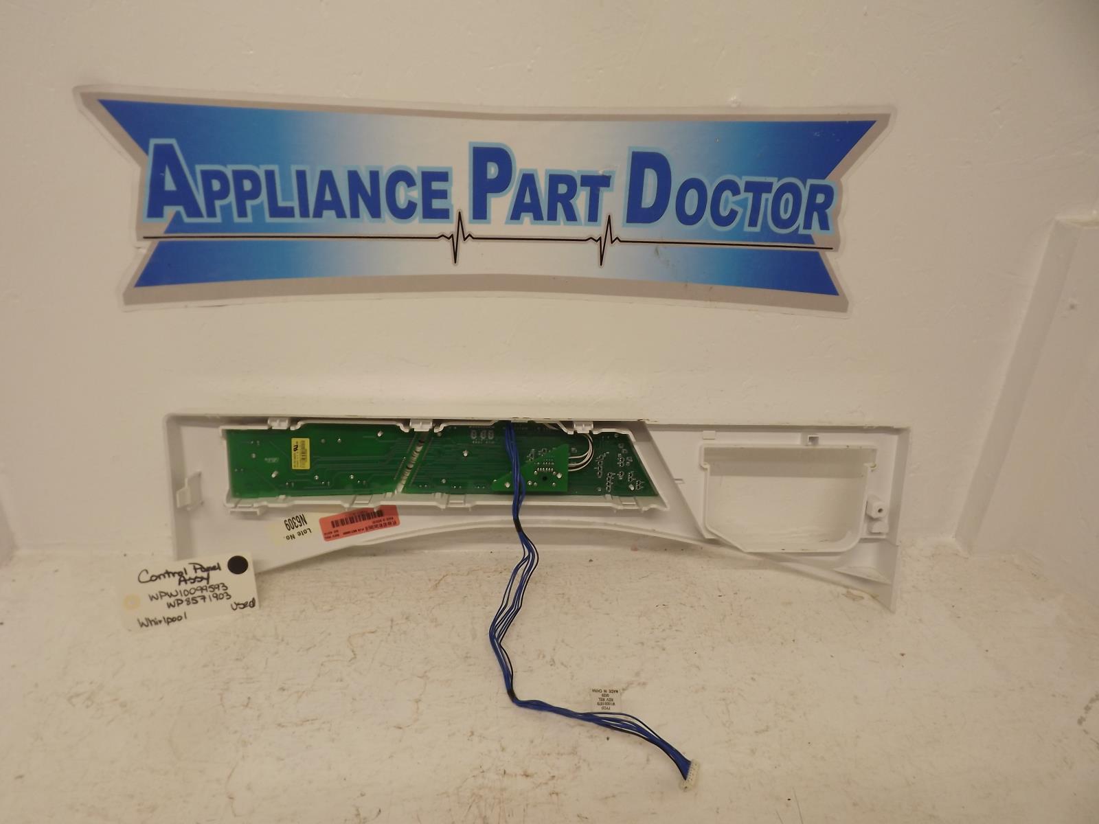 Whirlpool Washer WPW10099593 WP8571903 Control Panel Assy Used