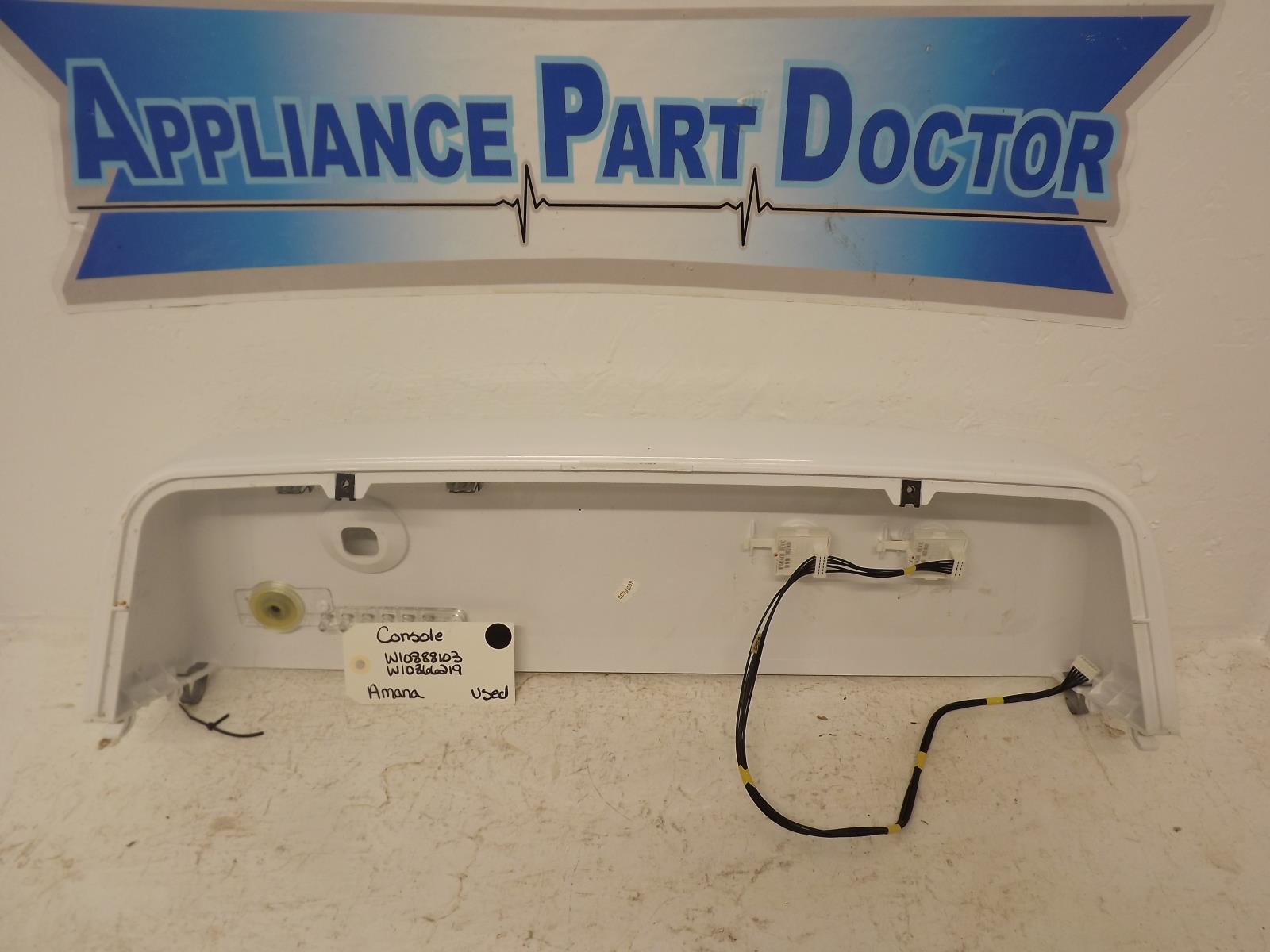 Amana Washer W10888103 W10866219 Console Used