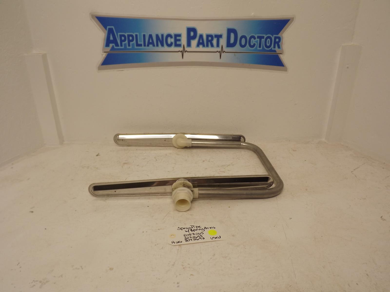Asko Dishwasher 8057063 8072695 8072692 Spray Pipe w/Spray Arms Used