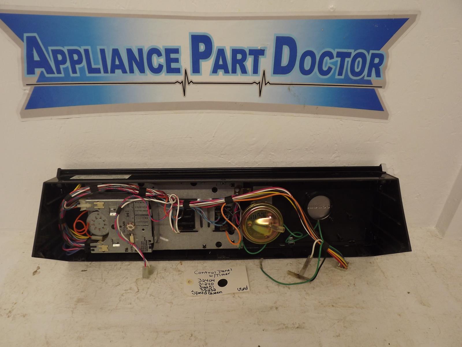 SpeedQueen Washer 32404 31240 36251 35232 Control Panel w/Timer Used