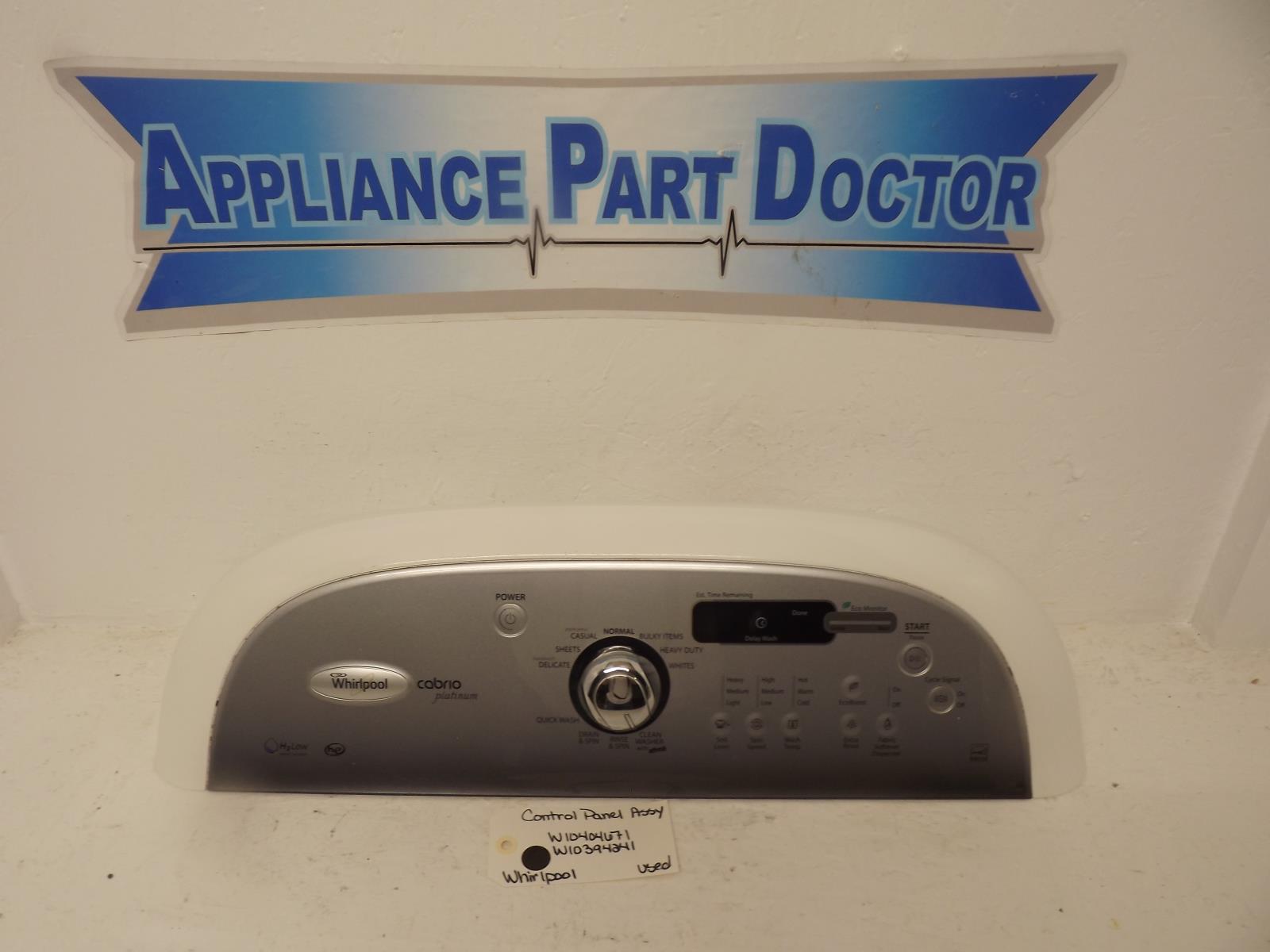 Whirlpool Washer W10404671 W10394241 Control Panel Assy Used