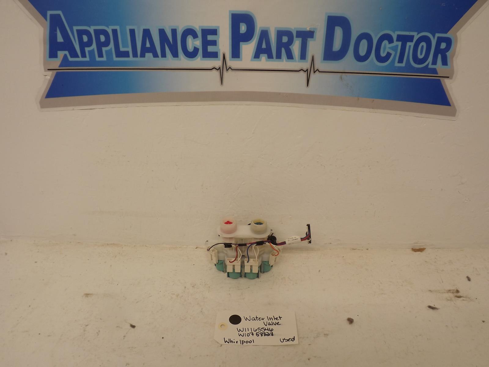 Whirlpool Washer W11165546  W10758828 Water Inlet Valve Used