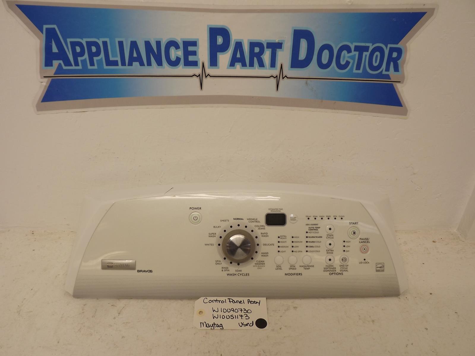 Maytag Washer W10090730  W10051173  Control Panel Assy Used