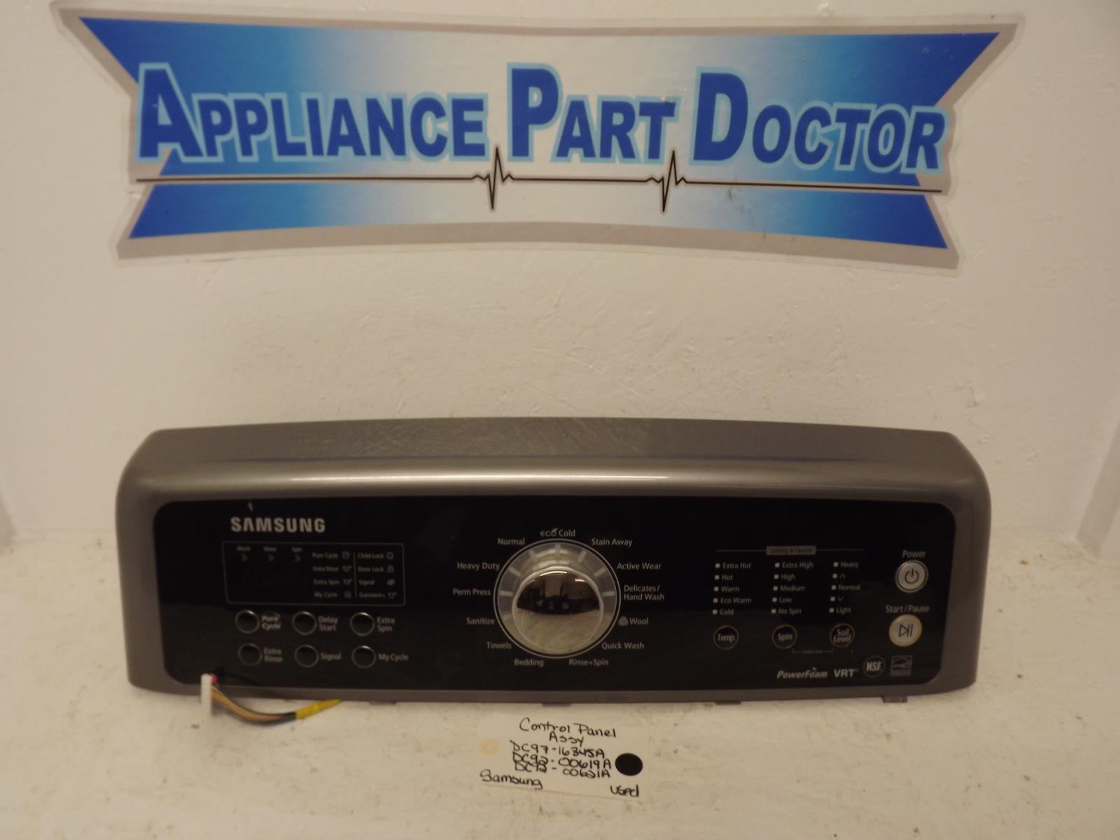 Samsung Washer DC97-16845A DC92-00619A DC92-00621A Control Panel Assy Used
