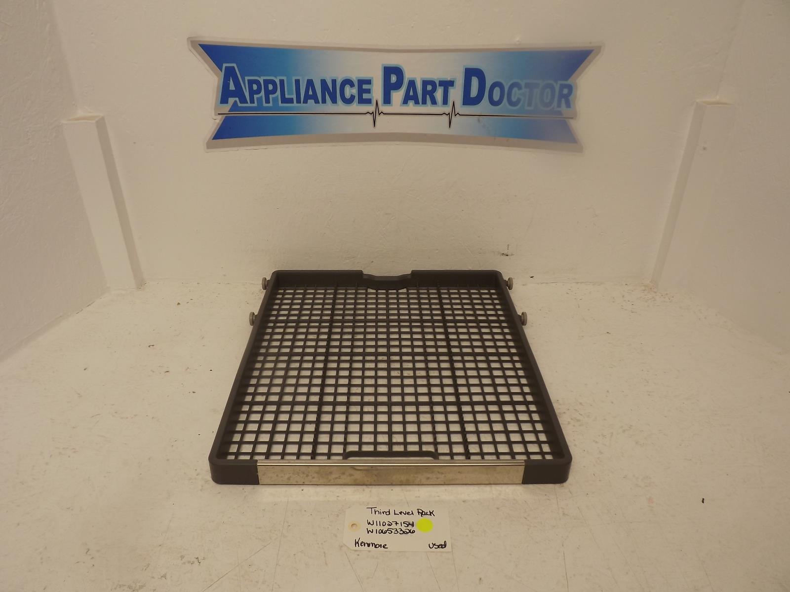 Kenmore Dishwasher W11027154 W10653326 Third Level Rack Used