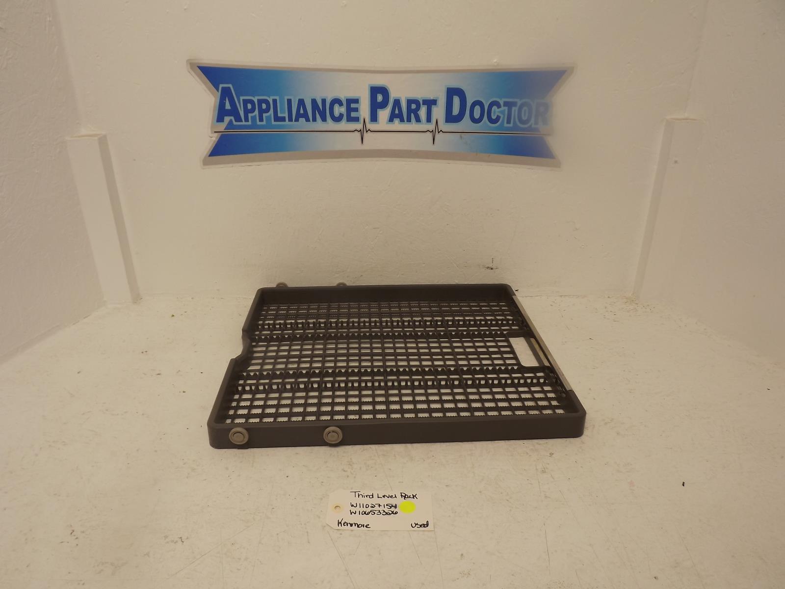 Kenmore Dishwasher W11027154 W10653326 Third Level Rack Used