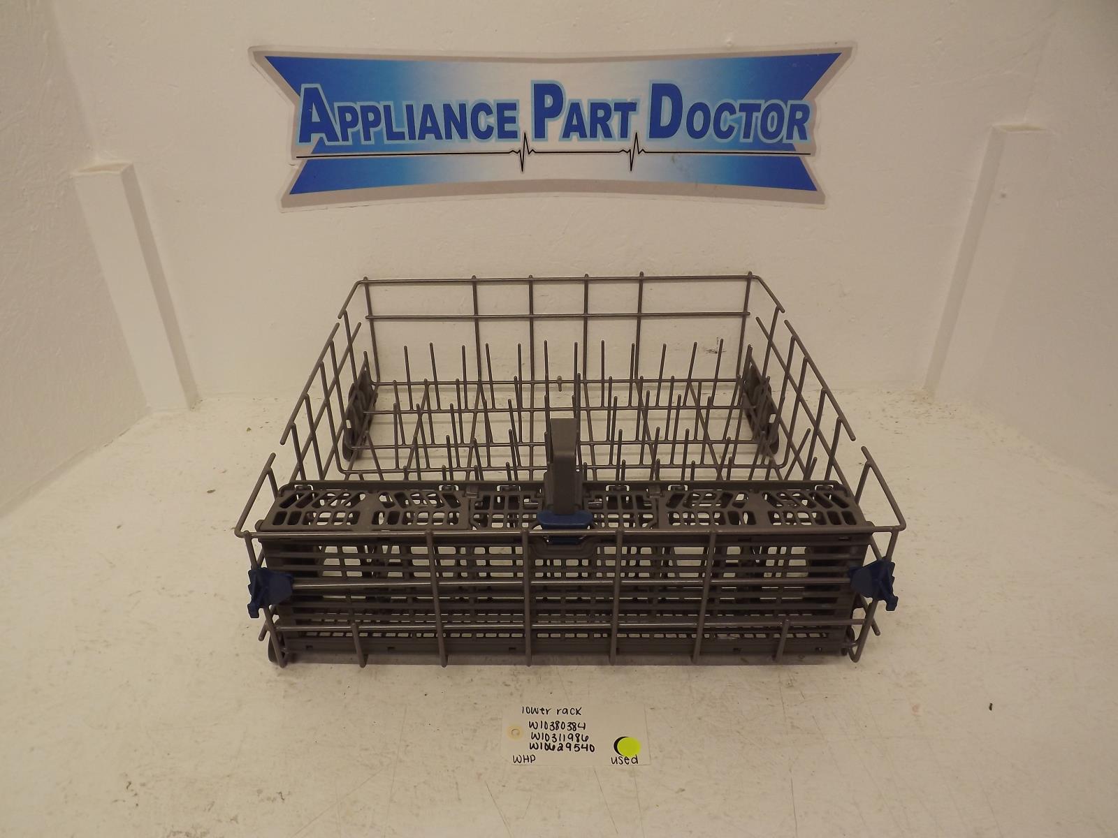 Whirlpool Dishwasher W10380384 W10311986 W10629540 Lower Rack Used
